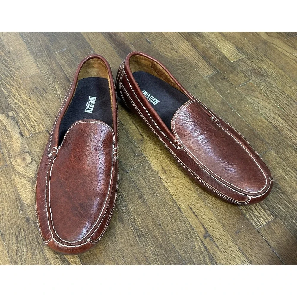Duluth Trading Company Men's Pebbled Bison Leather Driving Moccasins  Size 13W
